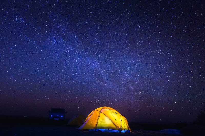 Camping under millions of stars